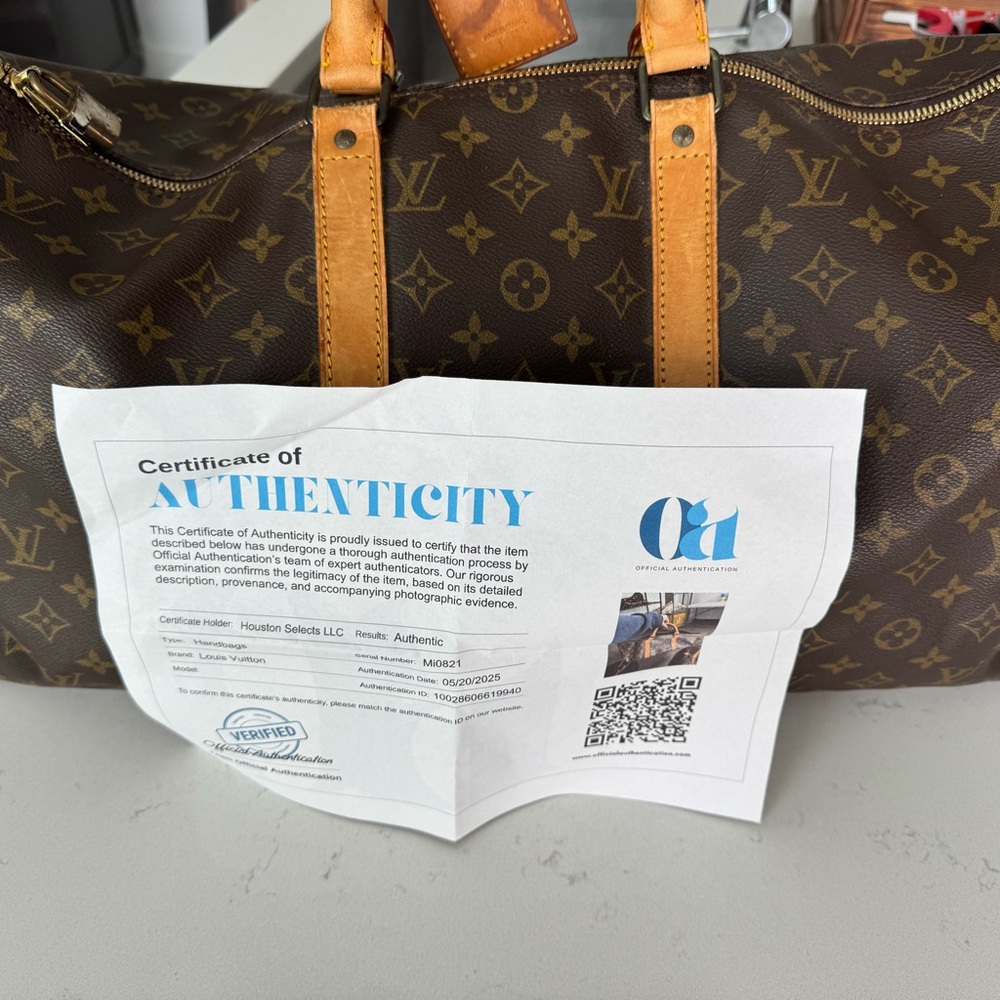 Louis Vuitton Brown and Tan Monogram Travel Bag